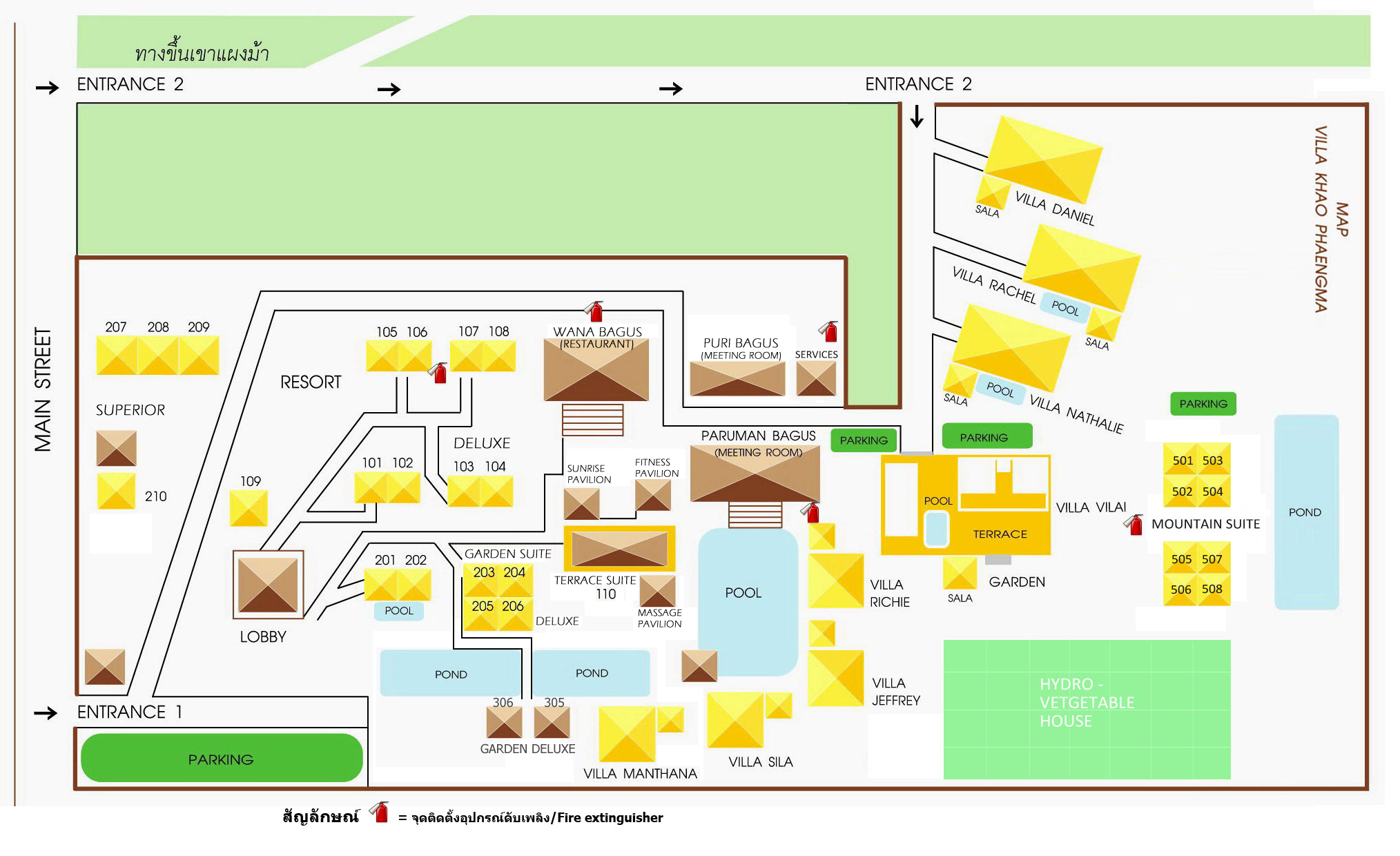 แผนผังภายในรีสอร์ท